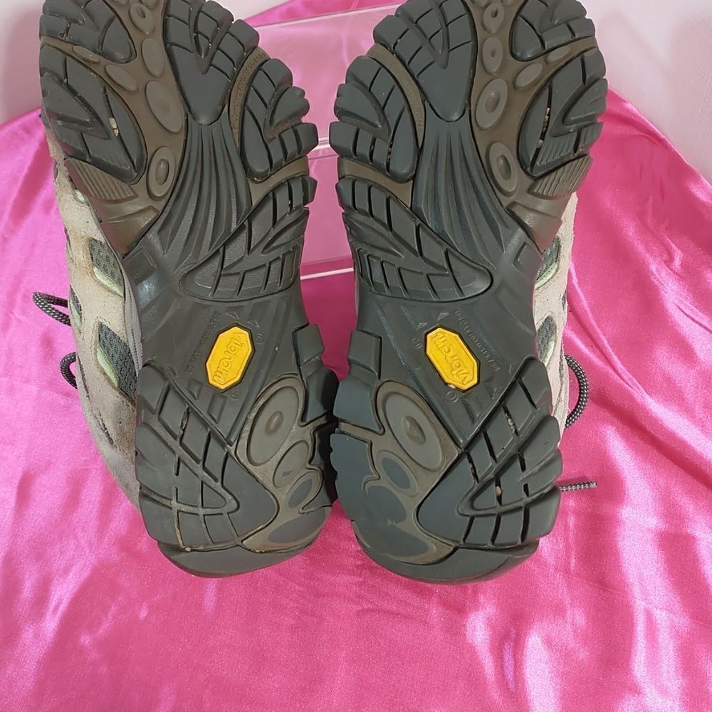 Merrell Womens Moab Vibram Hiking Shoes Sz 7.5 Drizzle/Mint J24462. - Picture 7 of 8